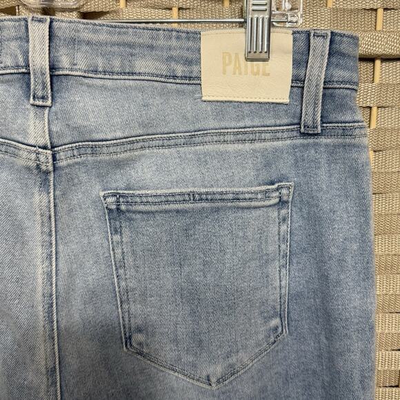 Paige CINDY Crop Jeans Women’s 32 Light “Shooting Star” Wash Raw “Stellar” Hem - Picture 4 of 8
